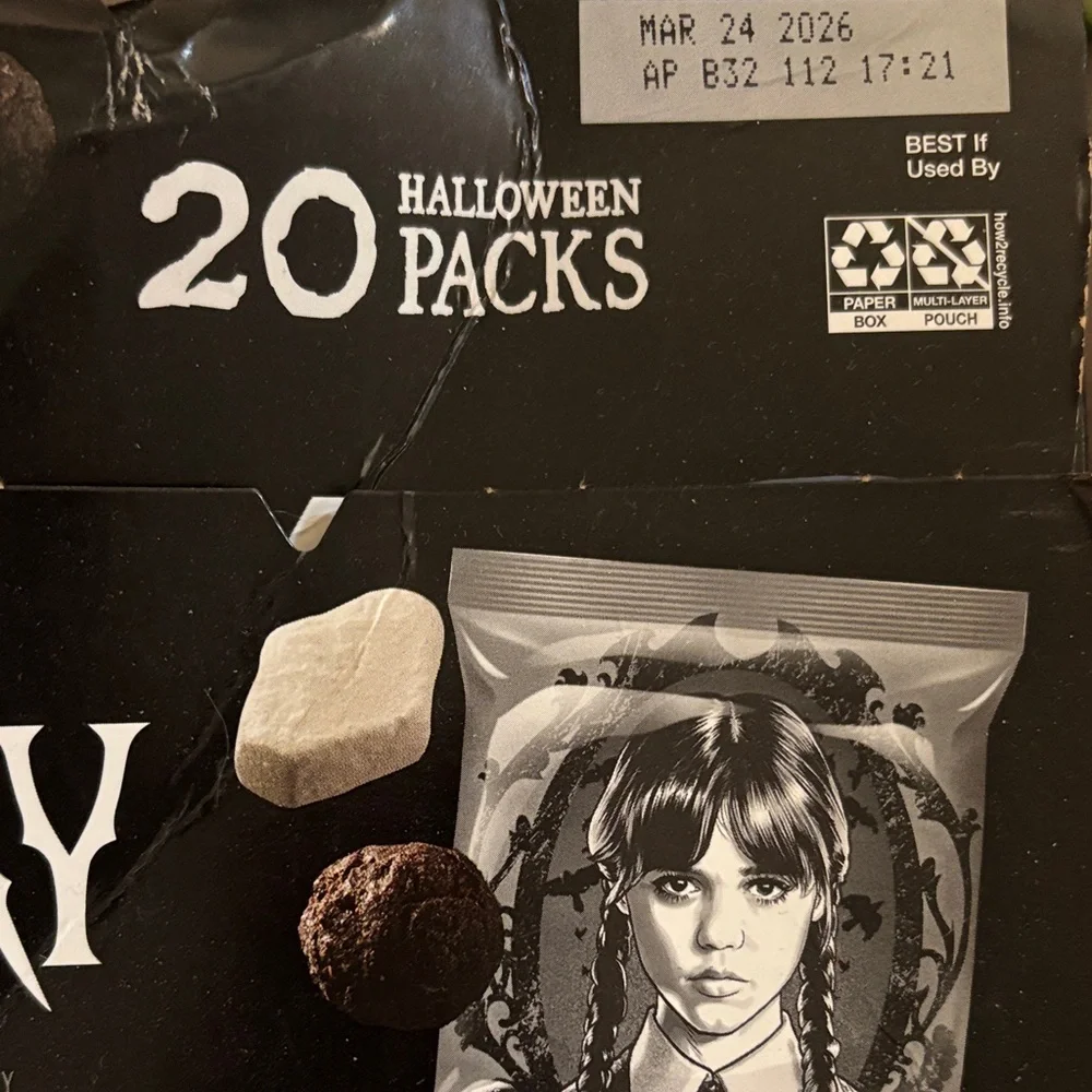 $$SALE$$ Wednesday Halloween Cookies & Creme Cereal Packs, and Hershey Kisses